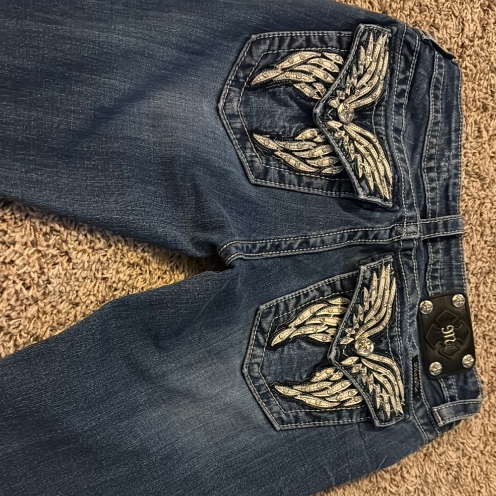 Blue Embellished Women's Jeans